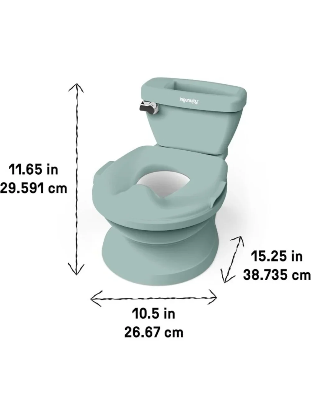 Infant Potty Training Toilet with Lifelike Flushing Sound, Green, 18 Months